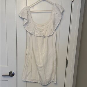 Tommy Bahama White Ruffle Off-Shoulder Dress